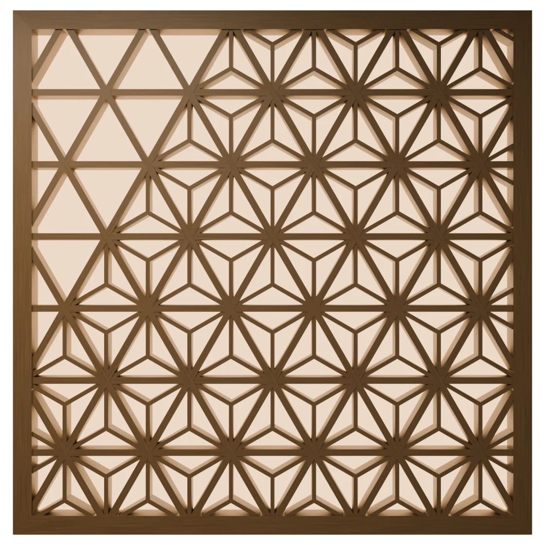 Backlit asanoha kumiko panel — the lattice this jig helps you pare