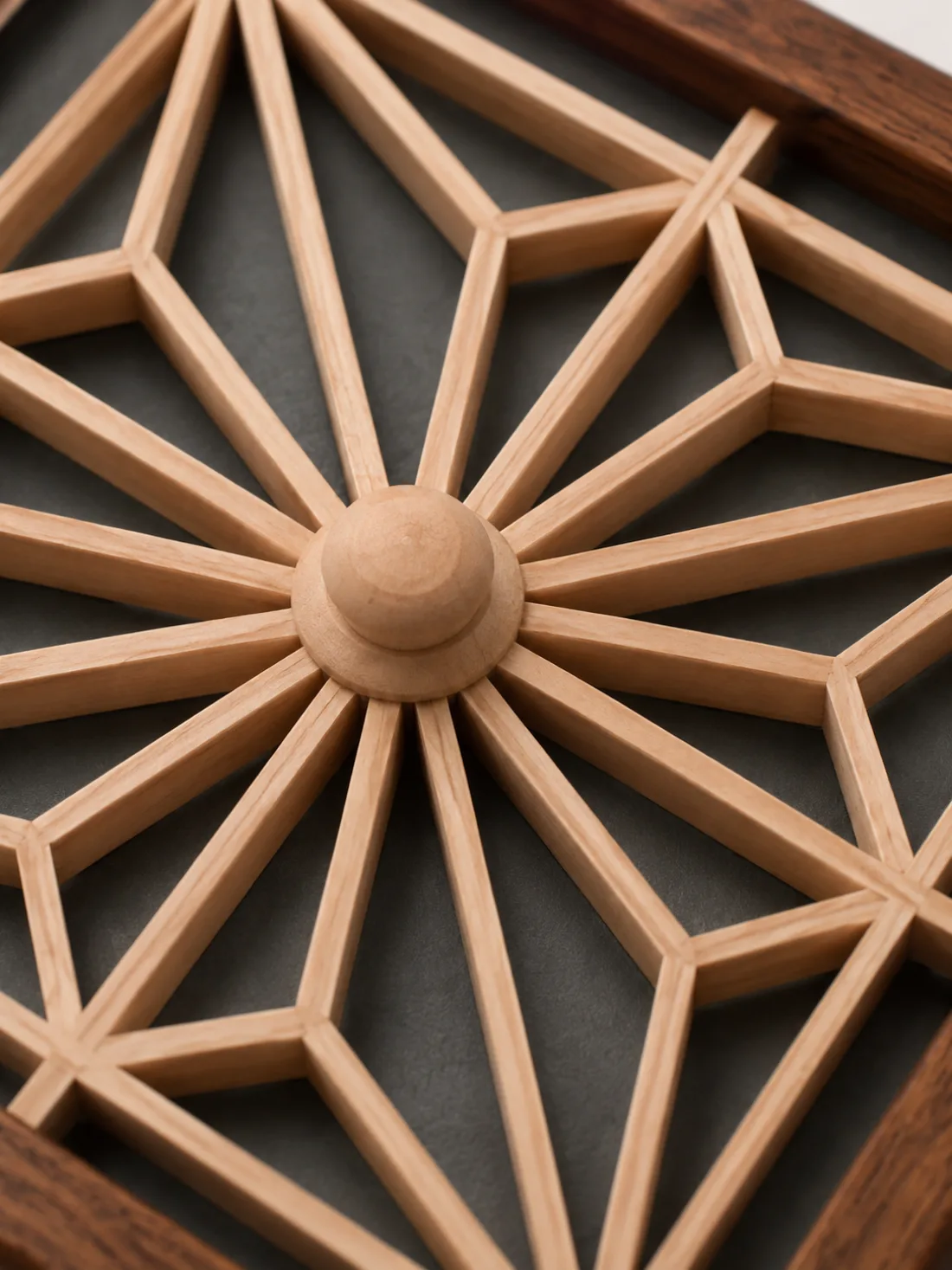 The kumiko-lid box seen from another angle, lattice catching the light